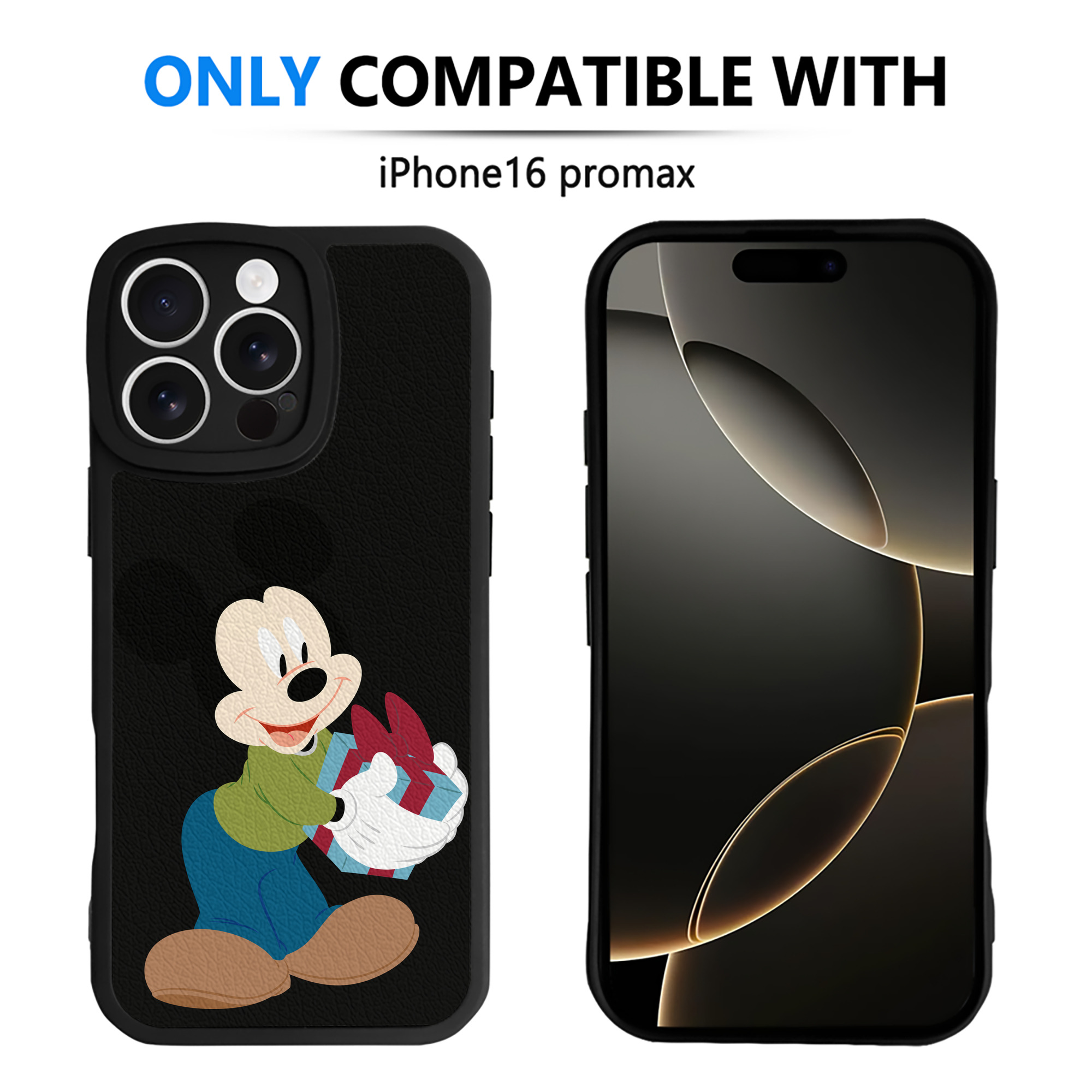 （画像用） ミッキーマウス Mickey Mouse 【iPhone 16シリーズ対応】シリコンスマホケース（レザー調） 材質：シリコン
